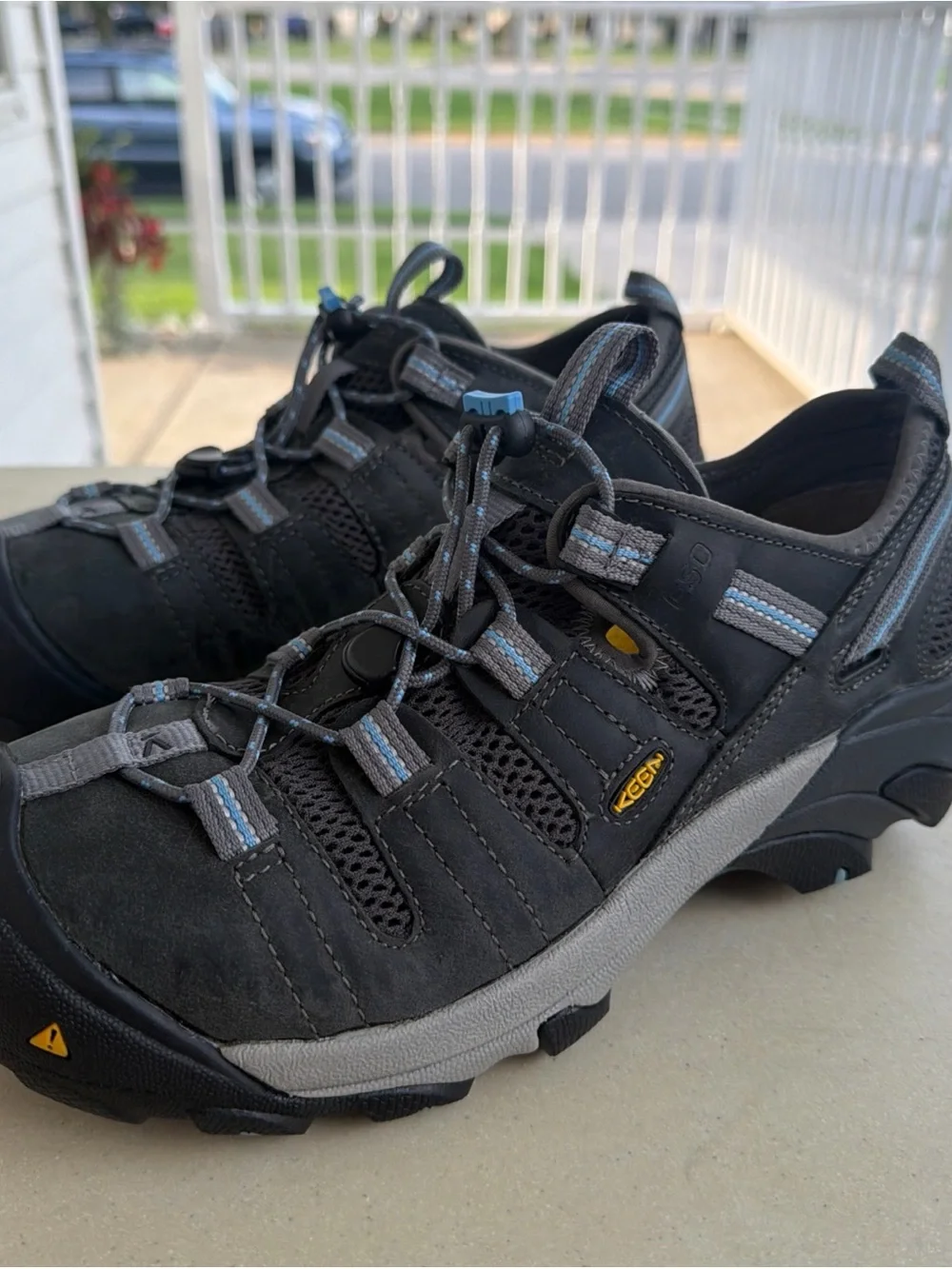 KEEN Shoes Women Size 10 Steel Toe Work Atlanta Cool ESD Gargoyle Gray Blue NEW